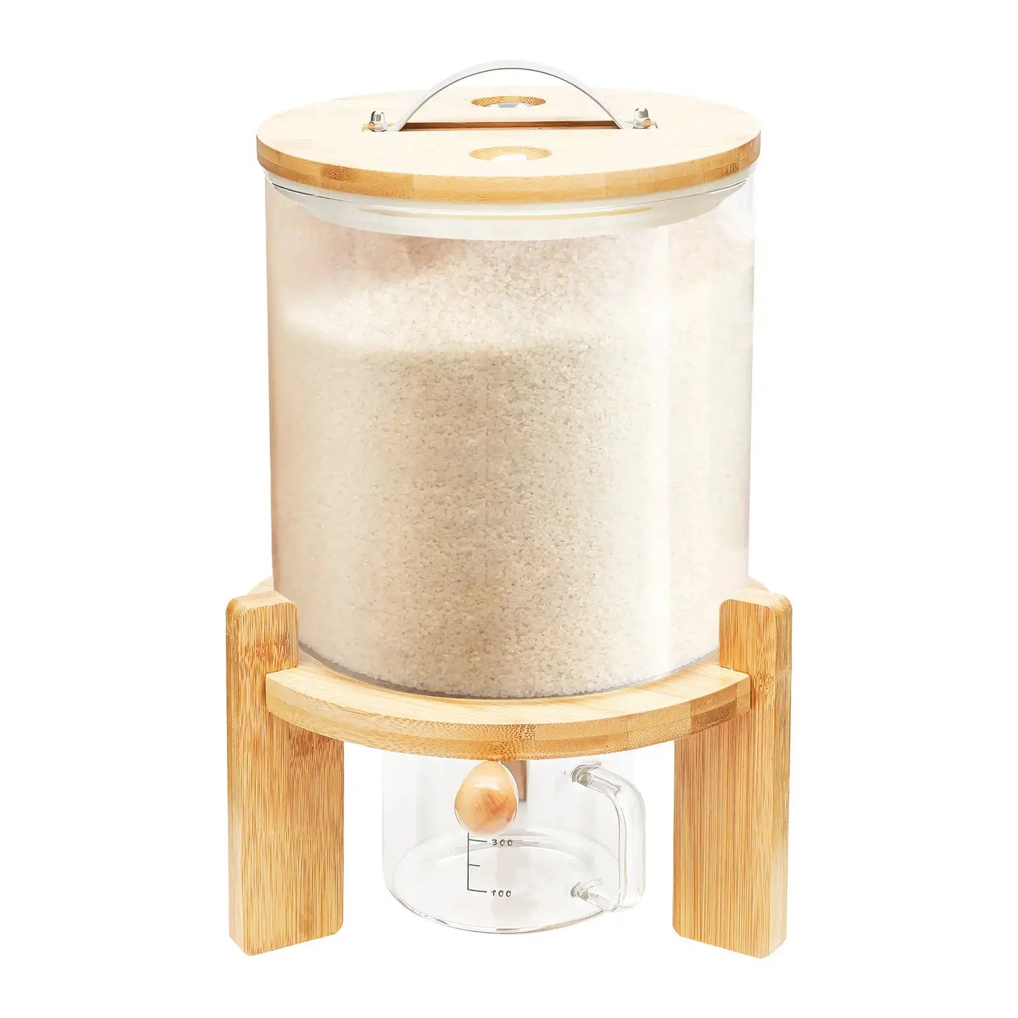 5L Cereal Dispenser Flour Rice Storage Container Glass Tank W/ Lid Measuring Mug For Pantry Organization And Storage from PriceLows™