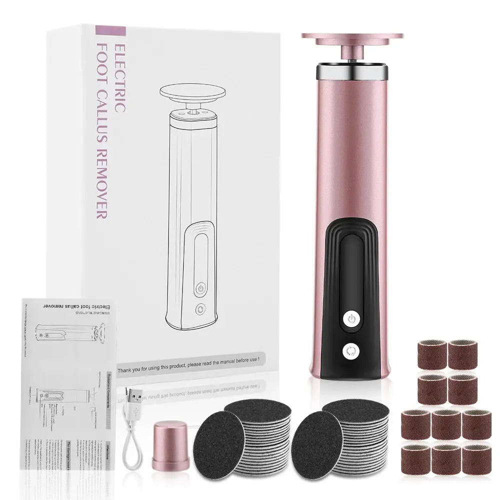 USB Rechargeable Wireless Electric Foot File Cuticle Callus Remover Machine Pedicure Tools Foot Heel Care Tool With Sandpaper from PriceLows™