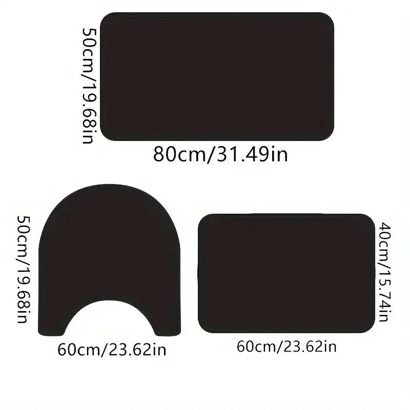 3pcs Soft Diatomaceous Earth Bath Mat, Bathroom, Kitchen, Laundry Room/ Indoor Use Non-Slip Absorbent Polyester Floor Mats, Bathroom Mats|Fashion Mats|Polyester Mats, Bathroom Mats, Create Your Own Style/ Clean, Easy to Clean from PriceLows™