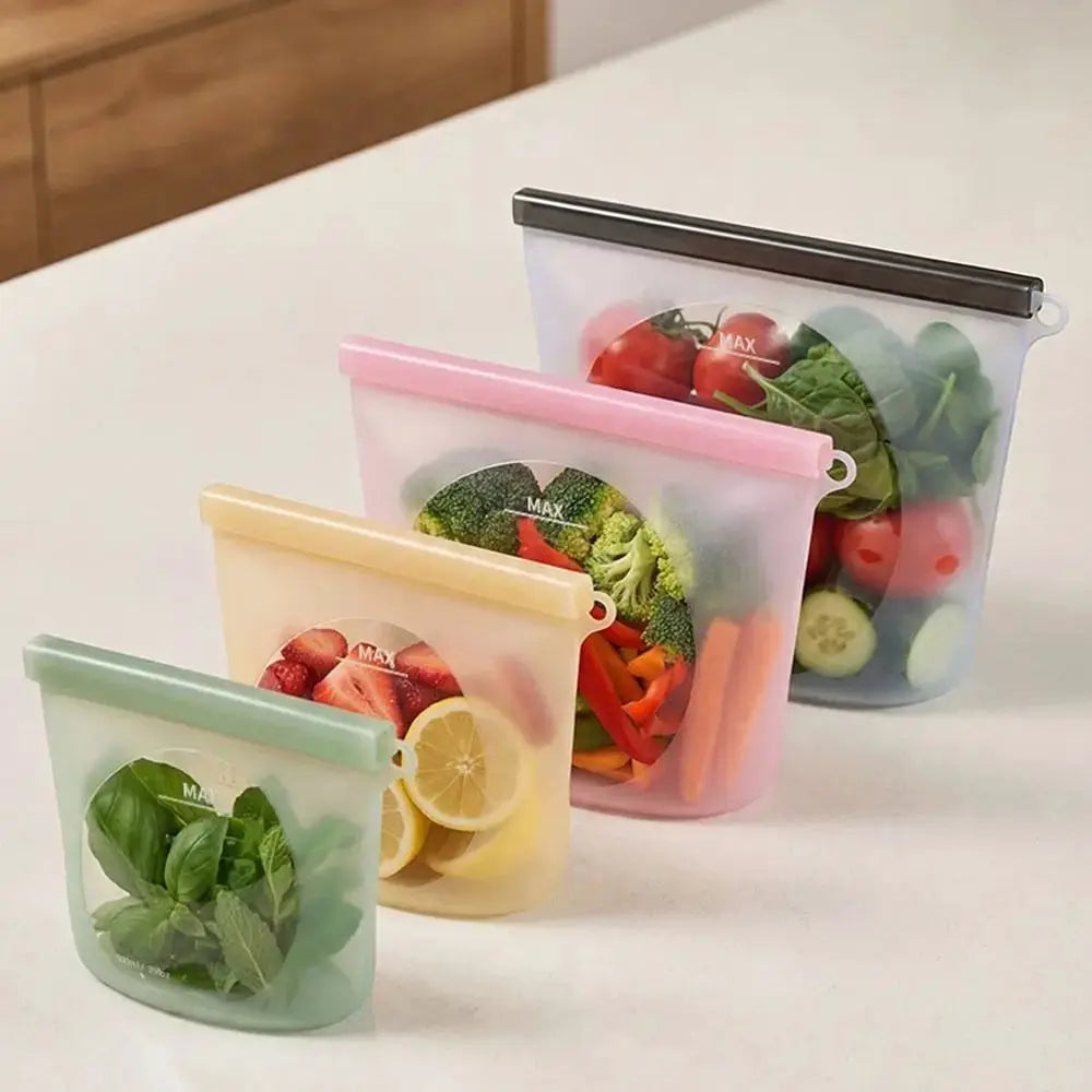 Silicone Food Preservation Bag | Reusable | Zip Lock | Sizes
