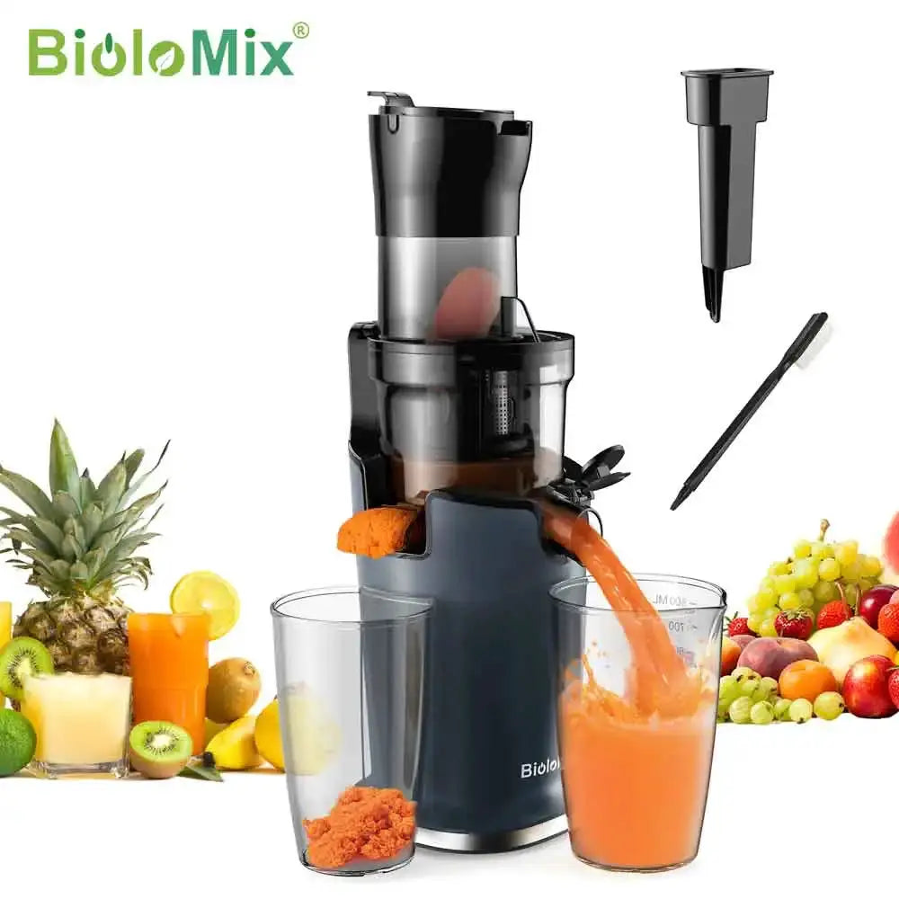 BioloMix Cold Press Juicer with 78mm Feed Chute, 200W 40-65RPM Powerful Motor Slow Masticating Juice Extractor Fits Whole Fruits from PriceLows™