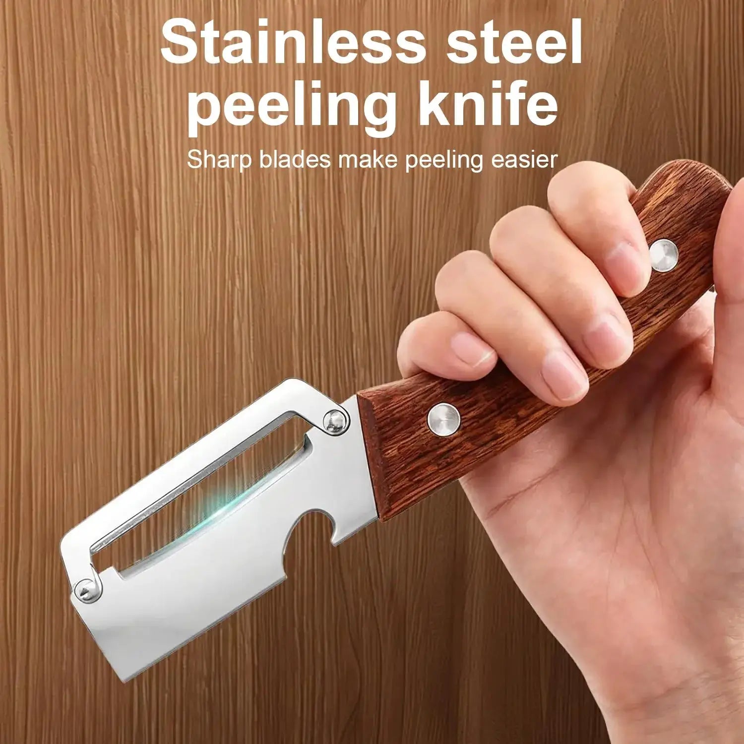 2pcs Multi-Functional Vegetable Peeler for Kitchen,Upgrade 2 in 1multifunctional Vegetable Peeler,Multi Functional Vegetable Fruit Peeling Tools with Bottle Opener and Wooden Handle from PriceLows™