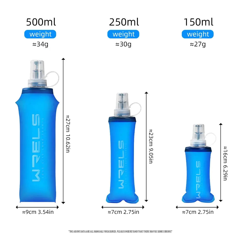 WRELS Running Water Bottle Soft Flask Folding Collapsible Water Bottle TPU BPA-Free Camping Hiking Travel Folding Water Bottle from PriceLows™