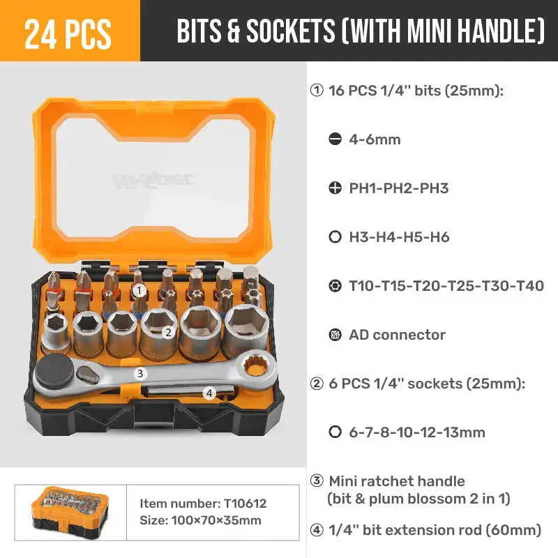 Hi-Spec 72-T Mini Ratchet Socket Wrench Set Magnetic Screwdriver Kit with Torx Screwdrivers And Bits from PriceLows™