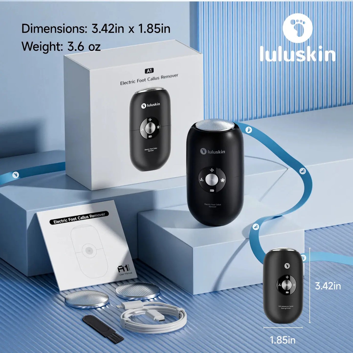 Rechargeable Electric Foot Grinder USB Powered Callus Remover with Adjustable 3 Speeds for Men & Women's Pedicure and Self-Care from PriceLows™