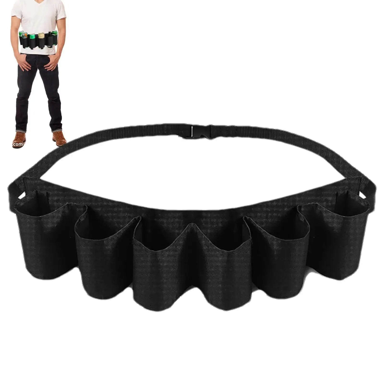 Holds 6 Cans Holster Portable Bottle Waist Beer Belt Bag Handy Wine Bottles Beverage Can Holder for Picnics Camping Outdoor from PriceLows™