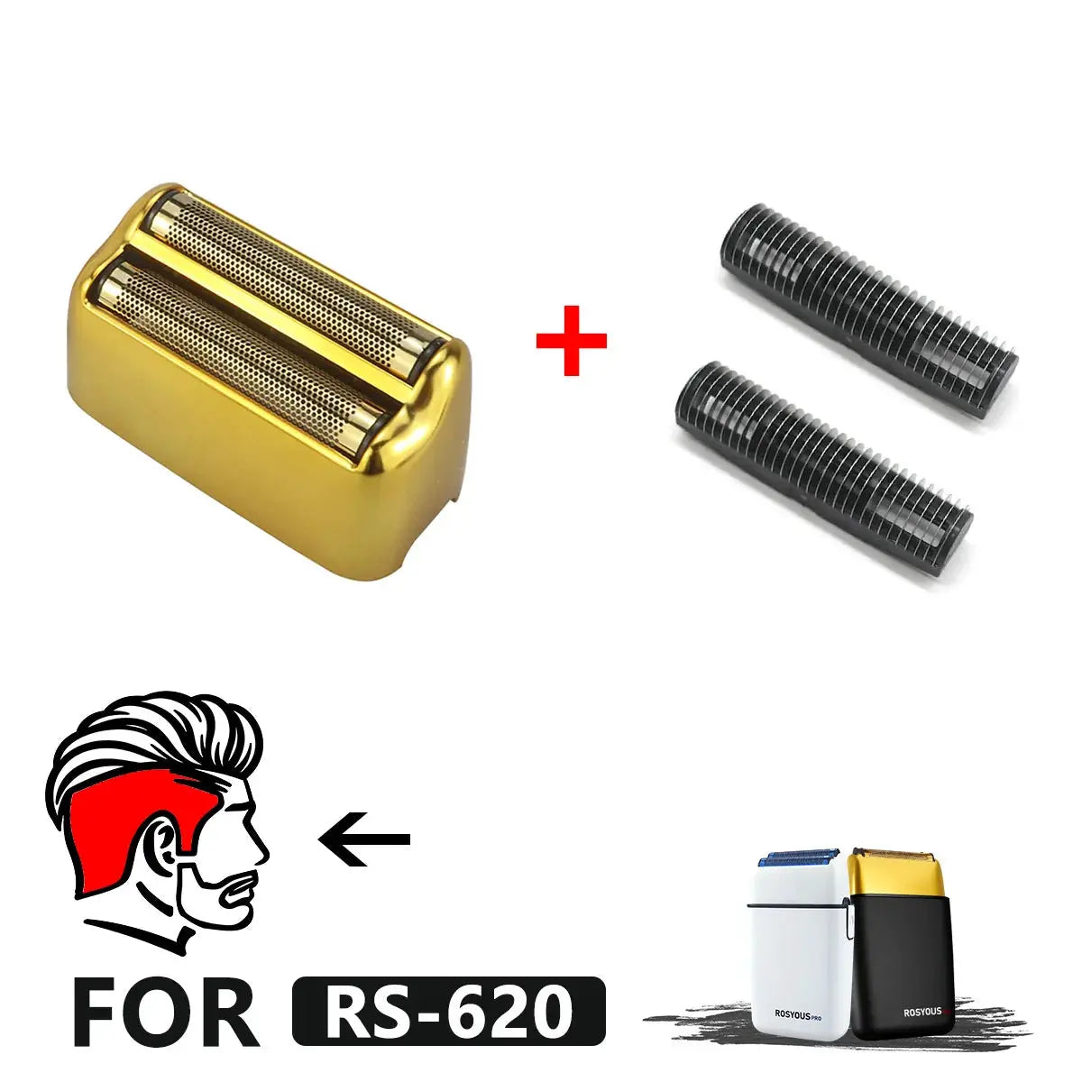 ROSYOUS for RS-620 Original Replacement Double Foiled Net Cover Blade Electric Shaver Repair Accessories from PriceLows™