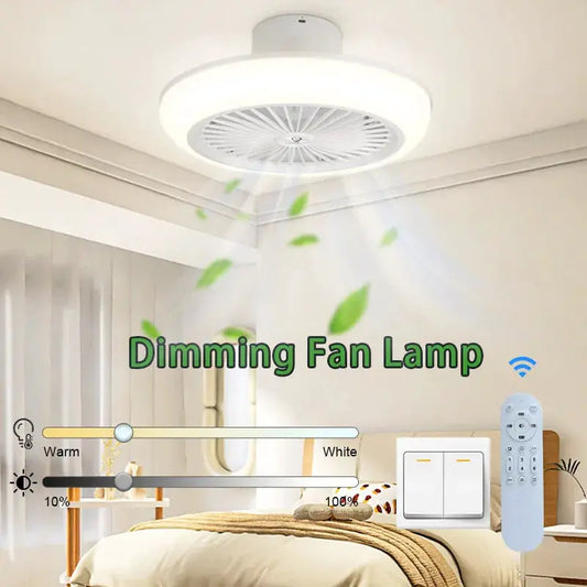 Dimmable Ceiling Fan Light | 110V/220V | E27 Base | Remote, 3 Color Temperatures