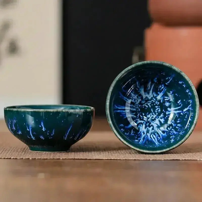 1pc Multicolor Kiln Fambe Porcelain Tea Cup Large Kung Fu Temmoku Glaze Ceramics Japanese Master Teacup Retro Single Tea Cups from PriceLows™