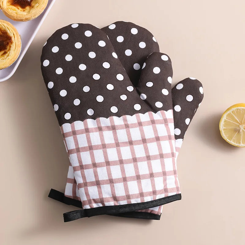 Oven Mitts | High Temperature Resistant | TC Fabric | Black Gray