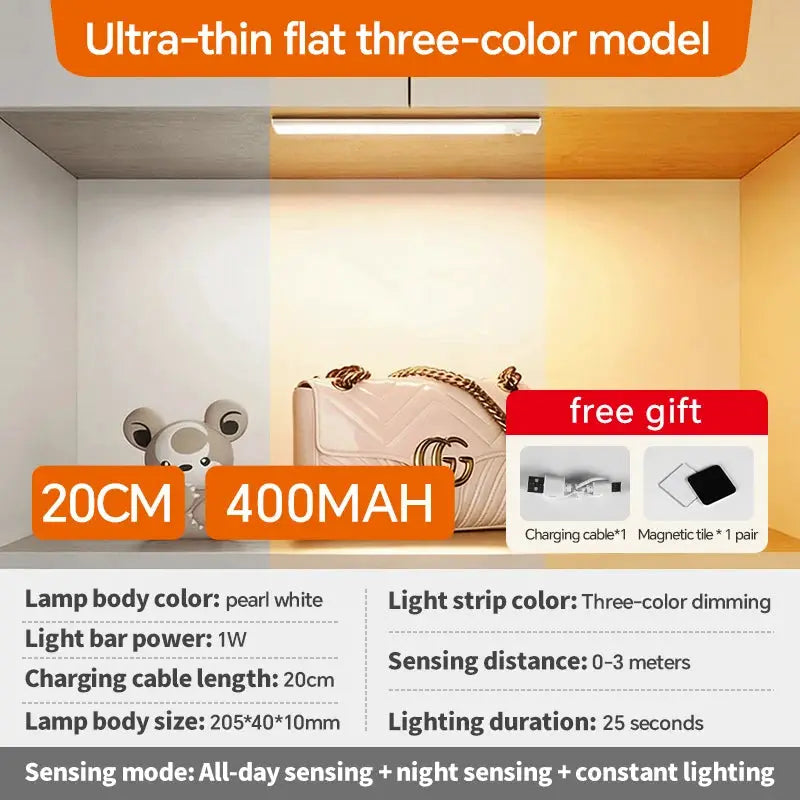LED Motion Sensor Light Bar | 5V Type-C USB Rechargeable | Dimmable | White from PriceLows™