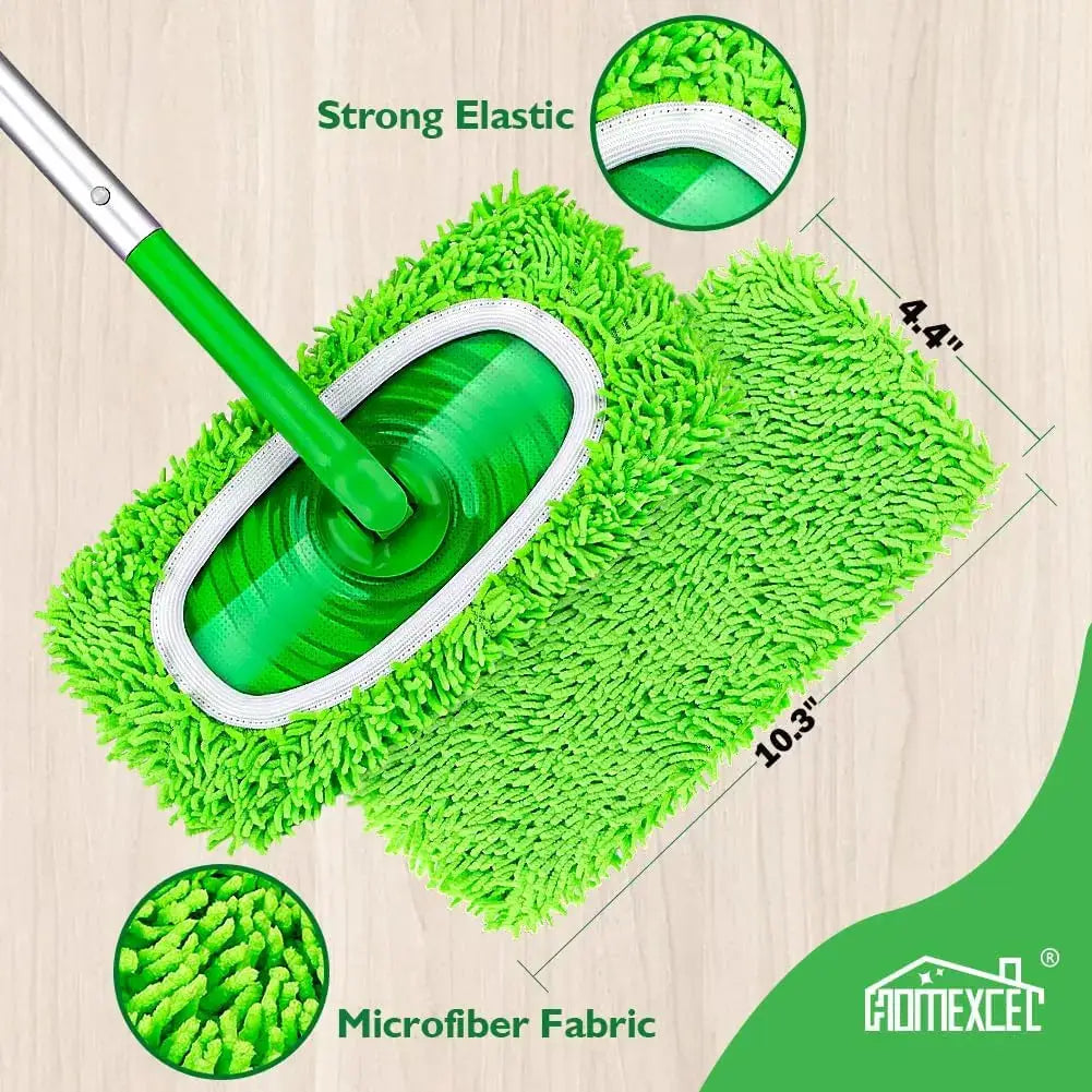Reusable Microfiber Mop Pads, 4-Pack, Wet & Dry Use, for All Floor Types, Machine Washable from PriceLows™