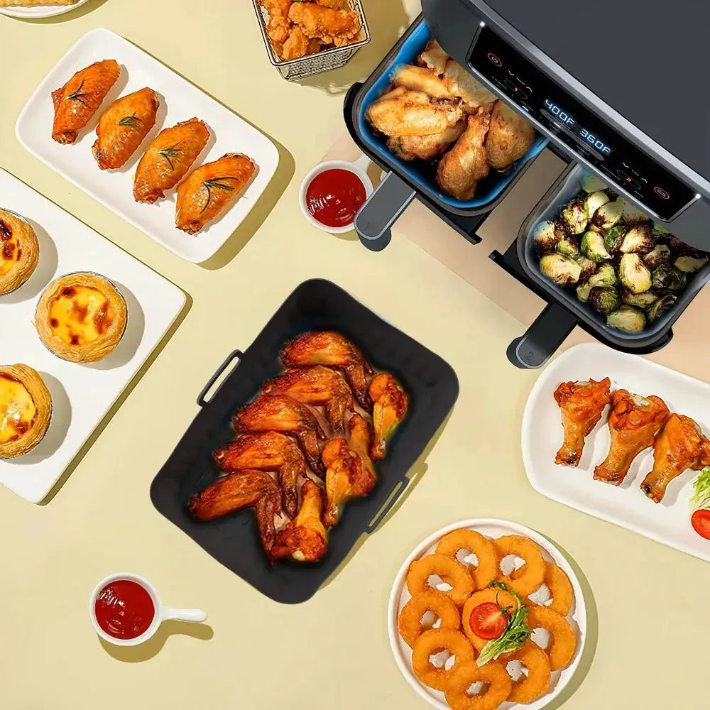 Air Fryer Silicone Basket | Rectangular | Ninja AF400EU Compatible | Mat