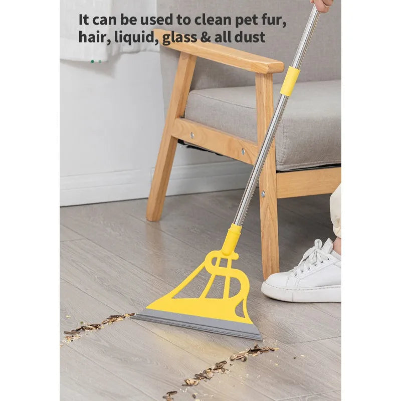 Floor Clean Tools,Silicone Floor Glass Mop,Dual-use Foldable Silicone Broom,Squeegee,Pet Hair Remover,Smart Broom from PriceLows™