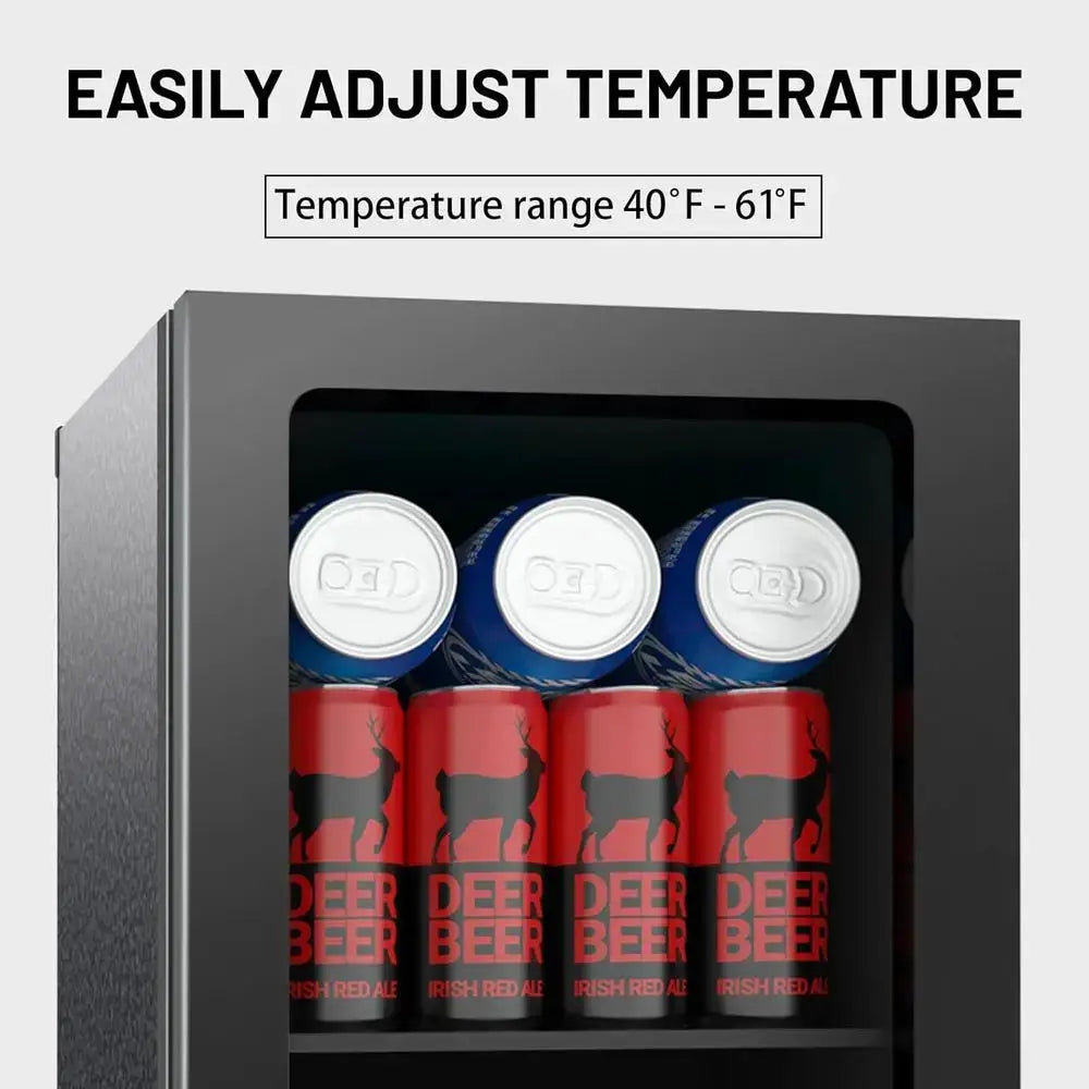 Compact 0.9 Cu. Ft. Mini Beverage Refrigerator with Clear Door, Adjustable Shelves, and Temperature Control for Beverages and Wi from PriceLows™