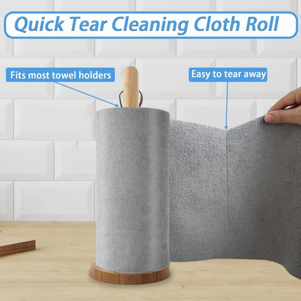 Microfiber Cleaning Cloths | 20 Pack | Tear Away Towels | Grey