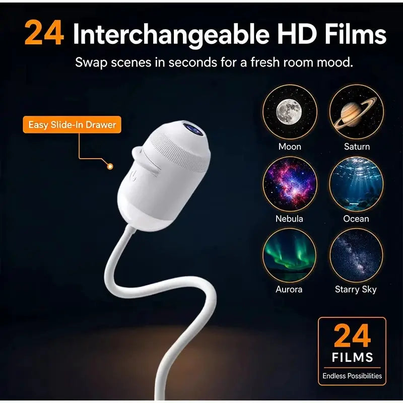 Starry Sky Projector Night Light | Usb Powered | 360 Degree Rotation