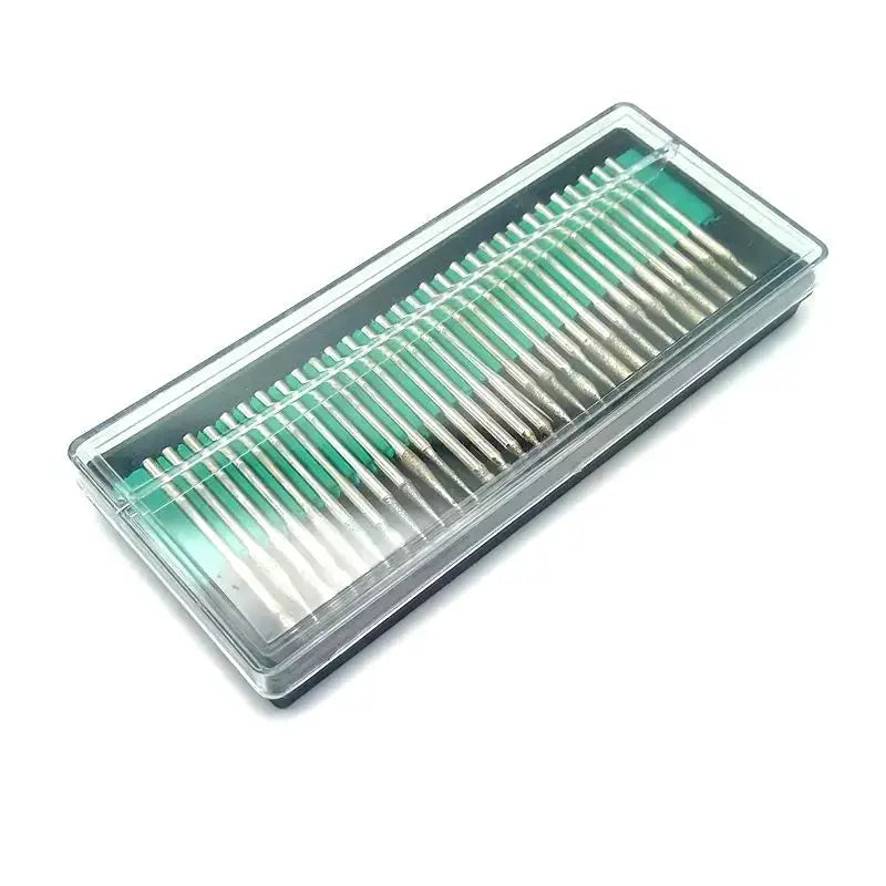 30Pcs Shank 2.35mm 3mm Diamond Grinding Head Set Burr Needle Point Engraving Carving Polishing Glass Drill Bit Rotary Tools from PriceLows™