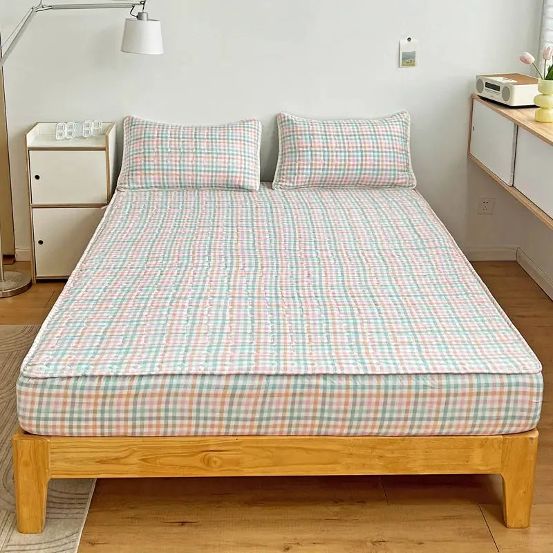 Quilted Fitted Mattress Cover | Anti Mite | Breathable Cotton | Queen King