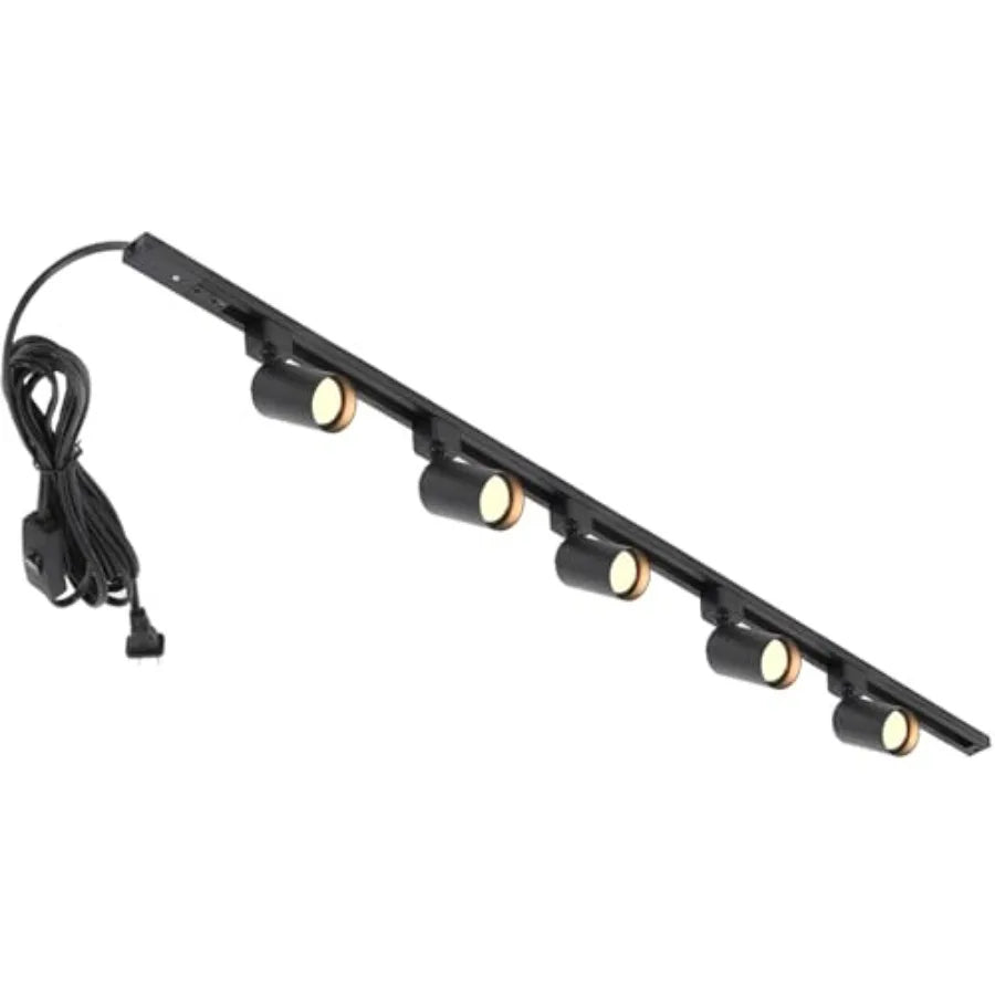 Plug in Track Lighting with Power Cord 5-Light LED Track Lighting Kit with 39in Rail Modern Kitchen GU10 Track Lighting Fixture from PriceLows™