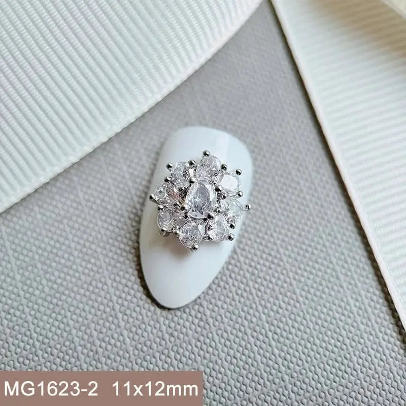 10pcs Luxury Flower Laurel Wreath Zircon Metal Nails Jewelry Decorations DIY Wearing Nail Art Accessories Charms Parts Supplies from PriceLows™