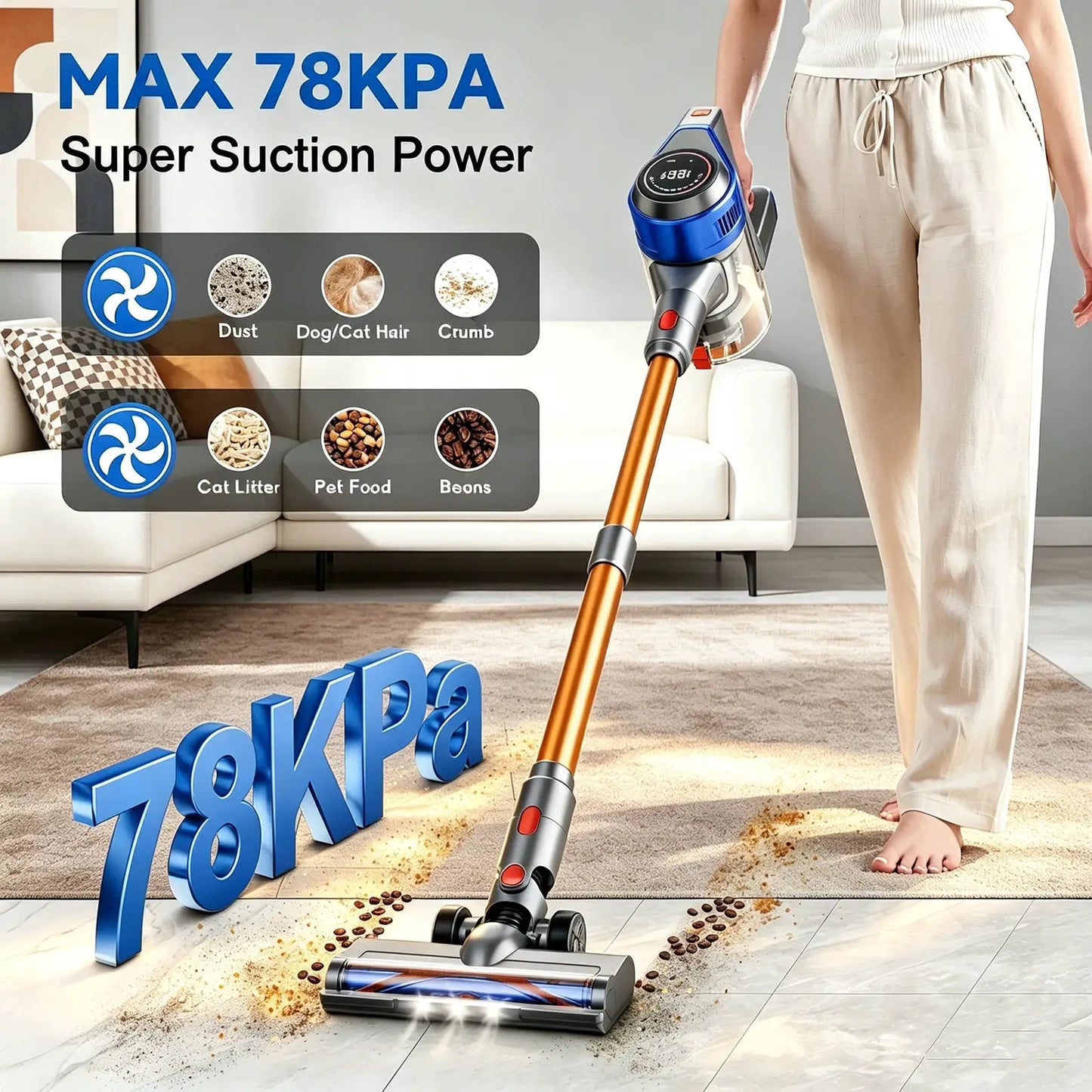 Cordless Vacuum | Wet Dry Handheld | LED High Power Suction | Li Ion