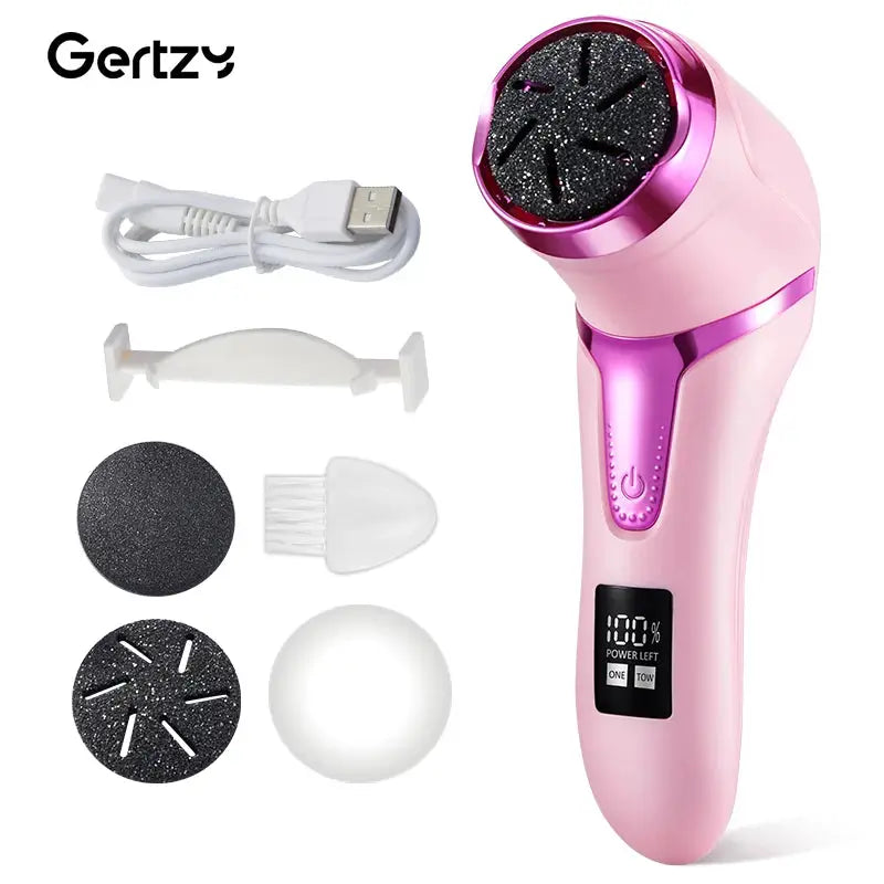 Rechargeable three head electric scab remover with chip removal vacuum cleaner, portable foot repair kit, LED display screen from PriceLows™