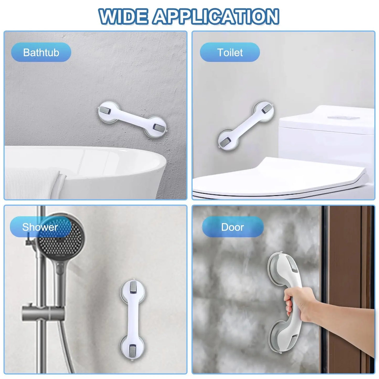 Shower Grab Bar | Suction Cup Grip | Plastic | One Size