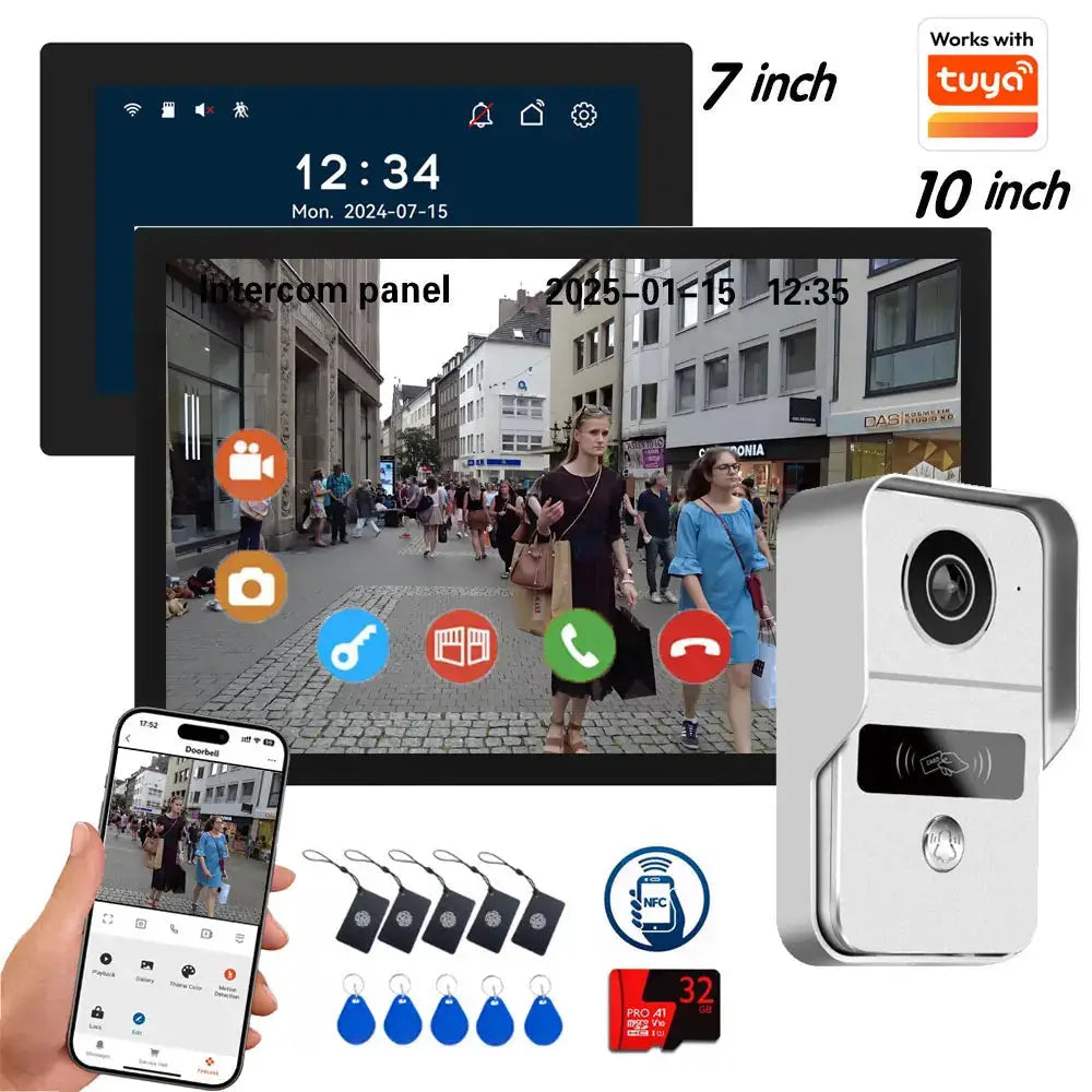 Smart Video Doorbell | 10 Inch Lcd | 1080P Hd | 5G Wifi