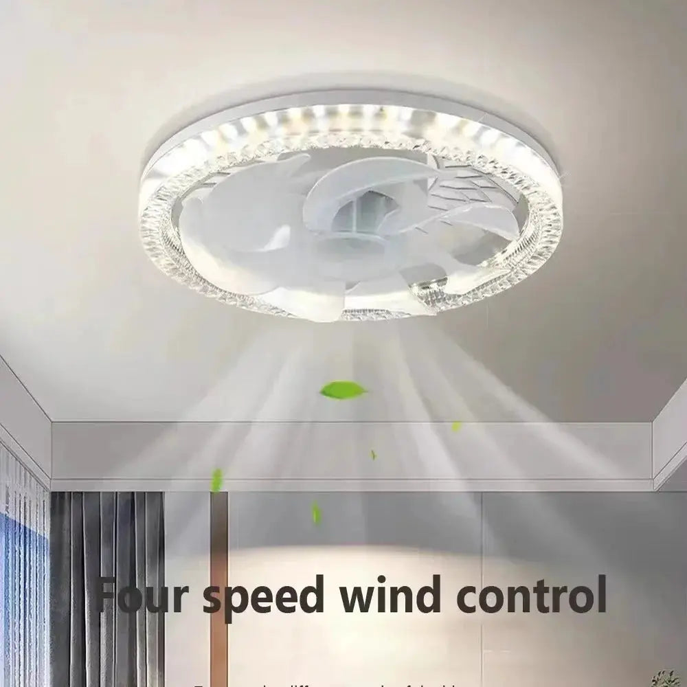 LED Ceiling Fan Light | Remote Control | E27 Socket Base | 3 Color Dimming