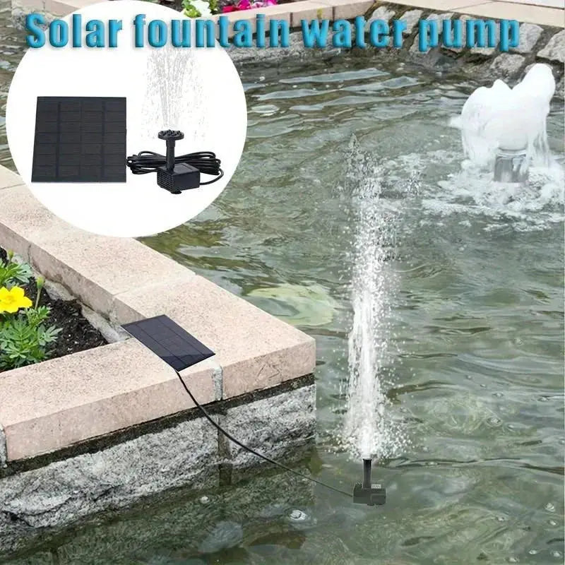 Solar Fountain with 6 Nozzles - 1.4W Solar Panel Floating Water Pump for Bird Baths, Pools, Garden DIY Waterfall Yard Decor from PriceLows™