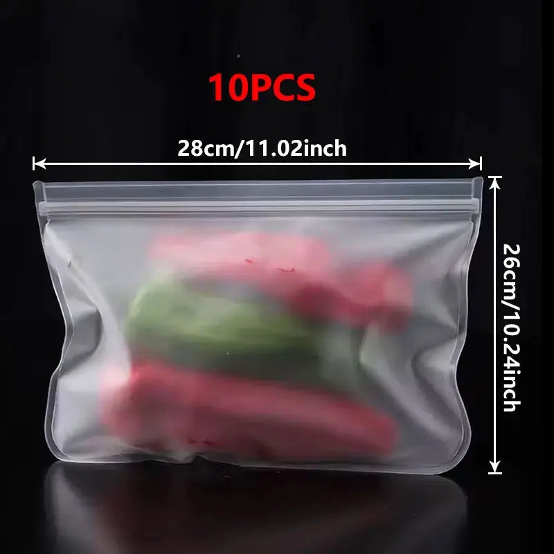 Silicone Food Grade Storage Bags | Leakproof | Freezer Safe | 5Pcs or 10Pcs