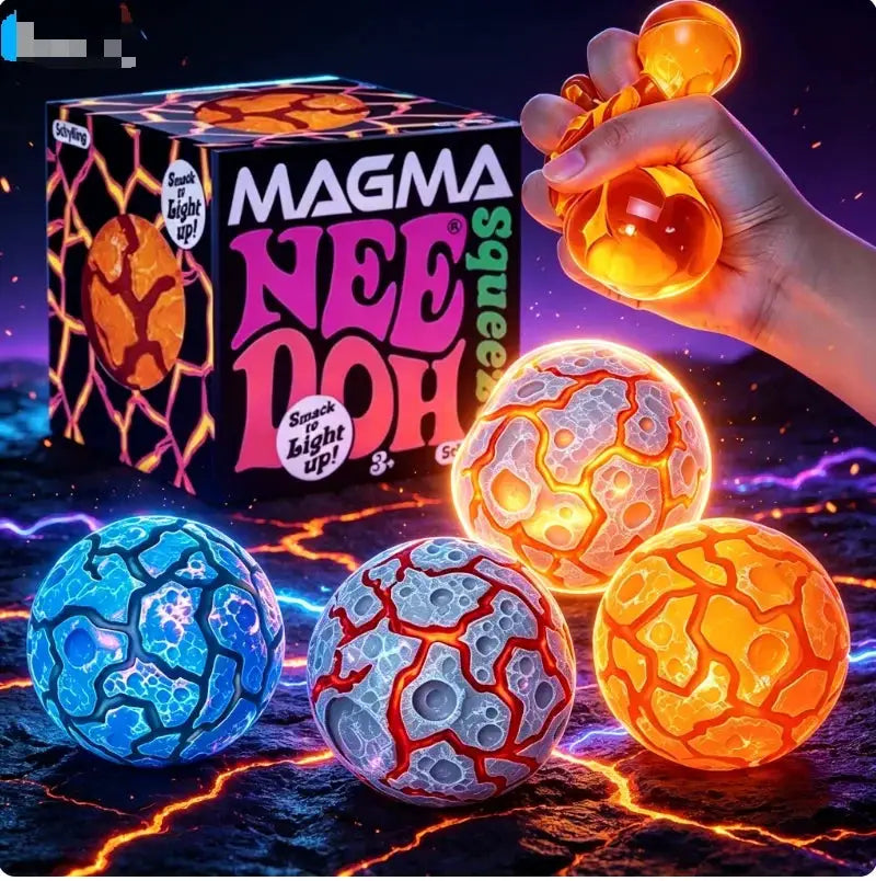 NeeDoh Crunch Stress Ball | Glitter Magma Design | Squeeze Sensory Toy