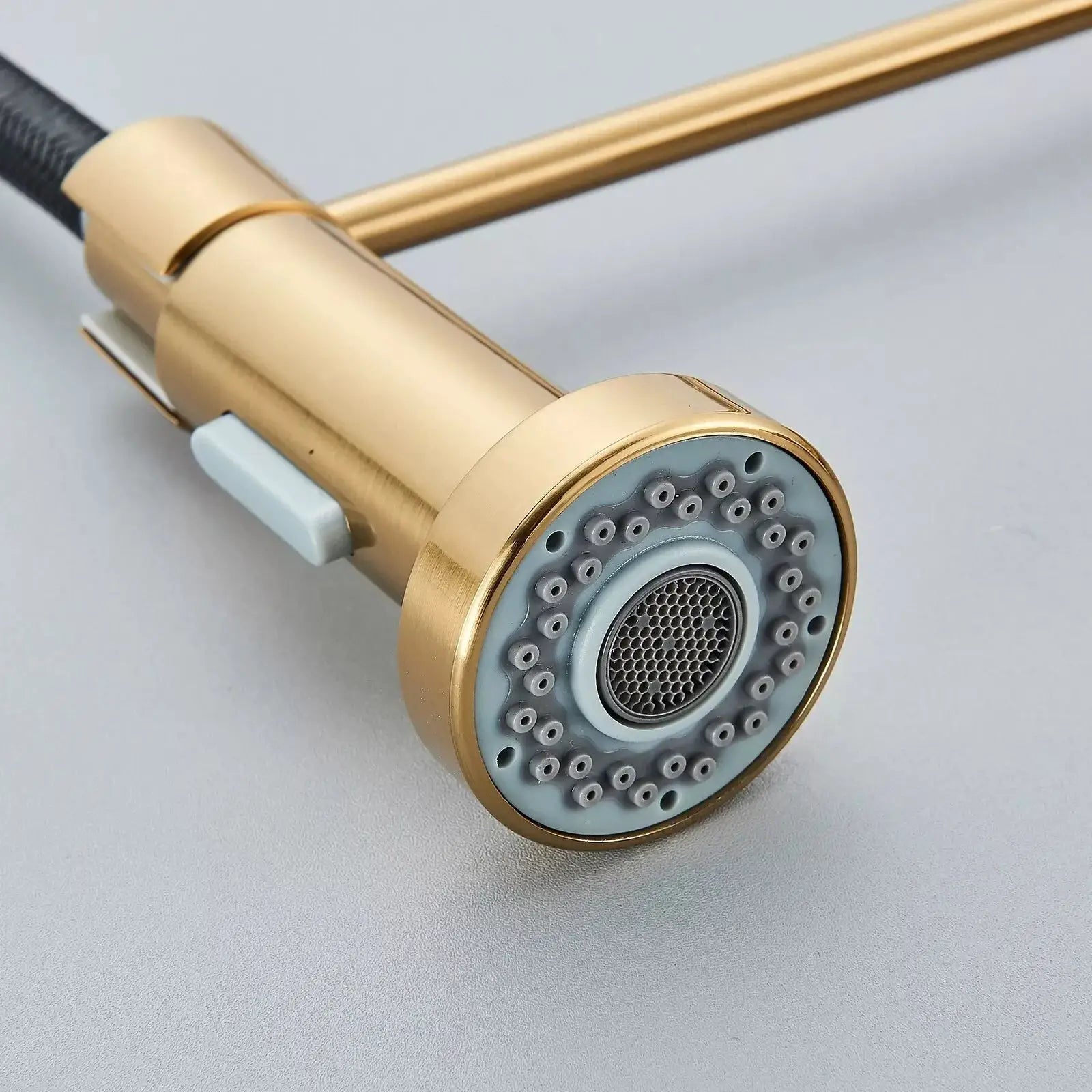 Brushed Gold Kitchen Sink Faucet One Handle Spring Hot and Cold Water Tap Deck Mounted Bathroom Kitchen Crane from PriceLows™