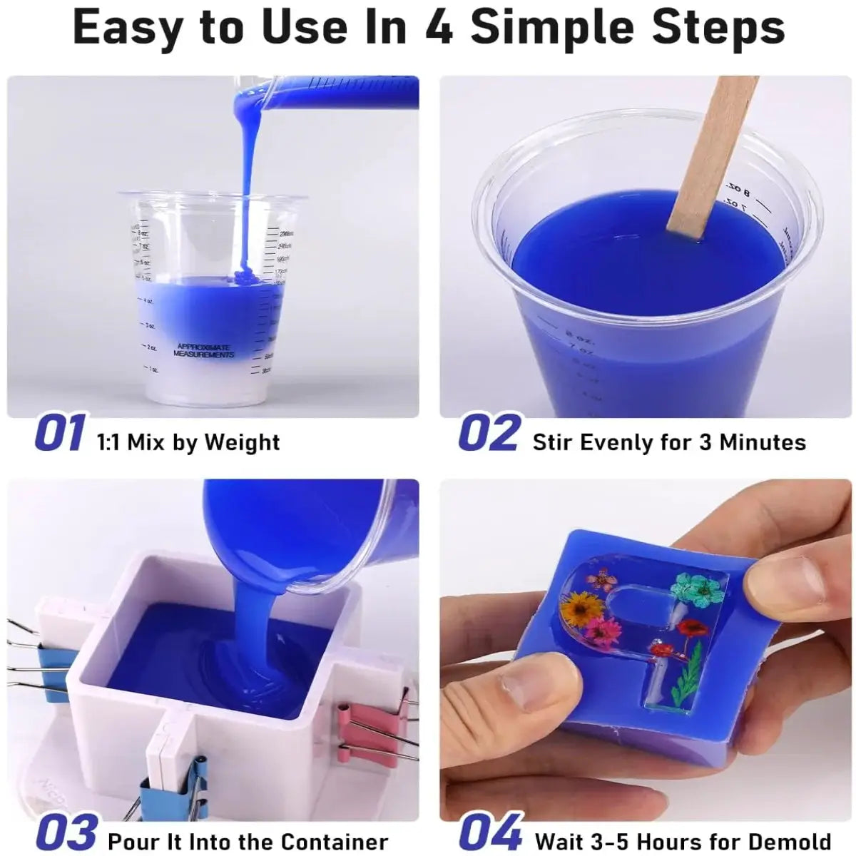 Silicone Mold Kit | 32oz High-Performance | Fast Curing | Resin & Jewelry