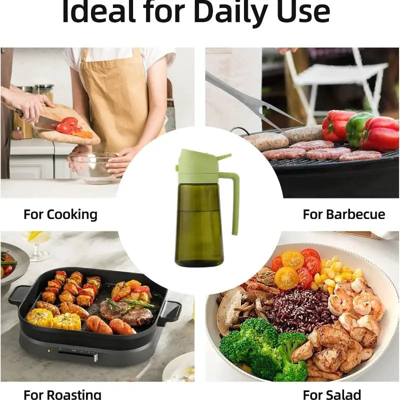 Olive Oil Dispenser Plastic Bottle for Kitchen Gadgets Air Fryer Accessories Olive Oil Sprayer Cooking Light-Blocking Dark Green from PriceLows™