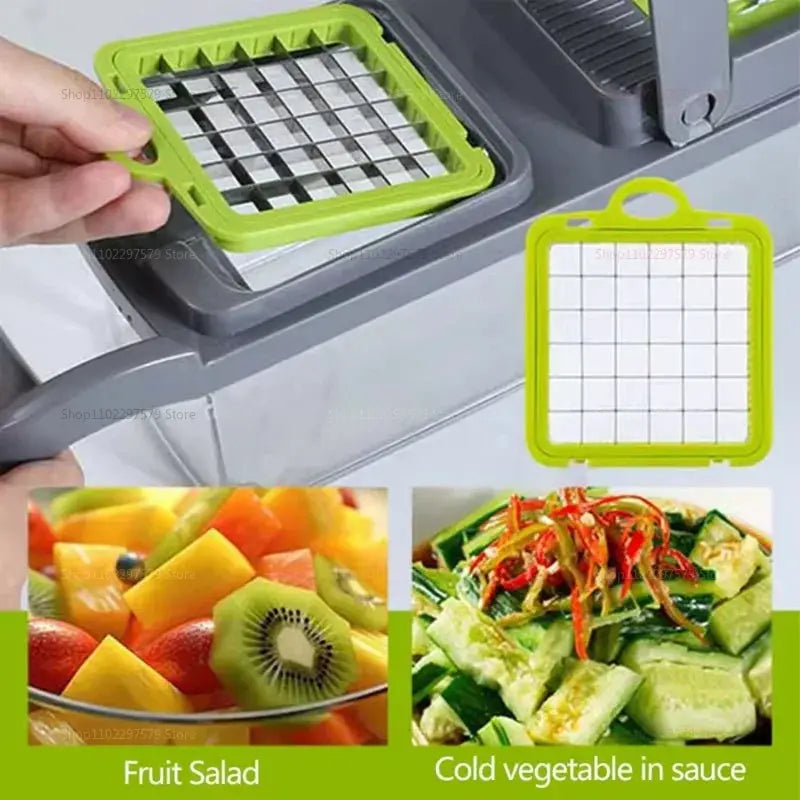 Vegetable Chopper | Stainless Steel Blades | 3 In 1 Grater Slicer | Portable