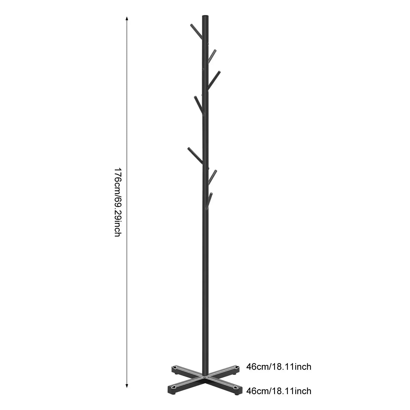 Tree-Shaped Coat Rack, Nordic Style Free-Standing Clothes Stand, Metal Clothing Rack with 7 Branches for Entryway from PriceLows™