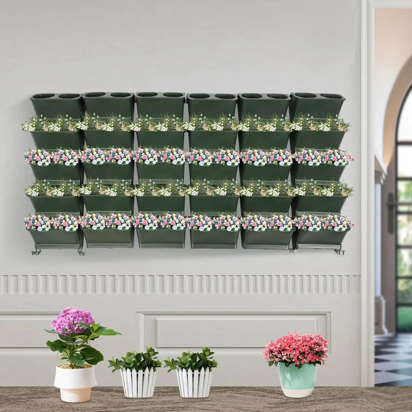 30 Pieces Indoor/Outdoor Planter with Drainage Holes, Wall-Mounted Flower Pot Holder, Wall-Mounted Vertical Planter from PriceLows™