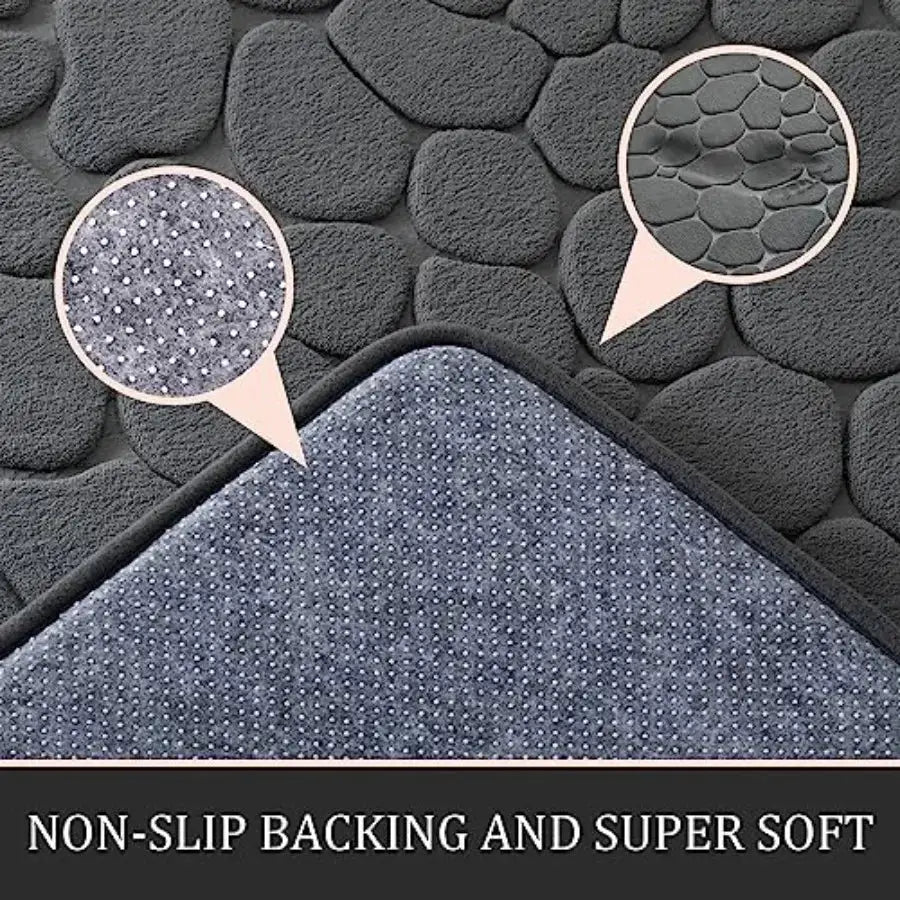 Bathroom Rugs Mat Set 3 Pcs, Memory Foam Bath Mats Sets, Non Slip Water Absorbent Washable Bath Rugs for Sink, Toilet and Floor from PriceLows™