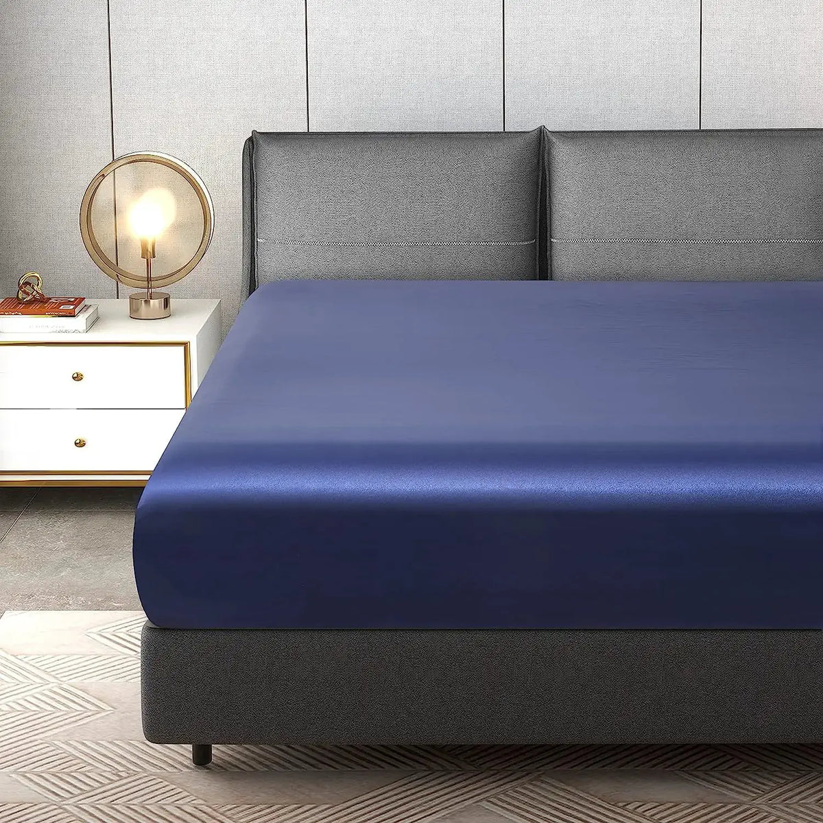 Satin Fitted Sheet | 100 Percent Polyester | Silky Soft | Solid Color