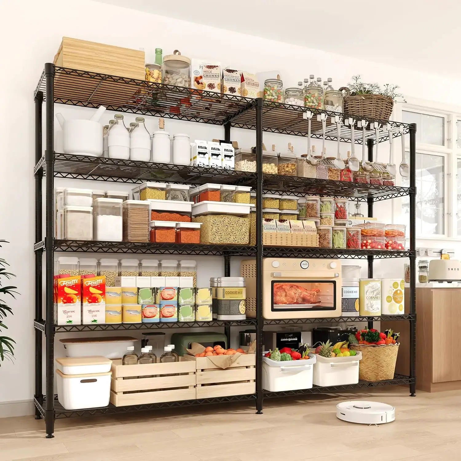 Heavy Duty Storage Shelves 4/5 Tiers Metal Shelving Unit Adjustable Organization Pantry Shelves for Kitchen Garage Commercial from PriceLows™
