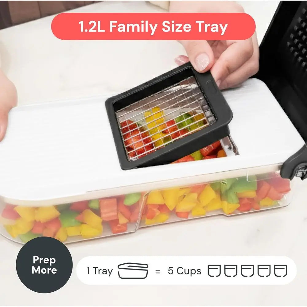 Mandoline Slicer | 6-in-1 Multi-Function | Chopping Container | White/Black