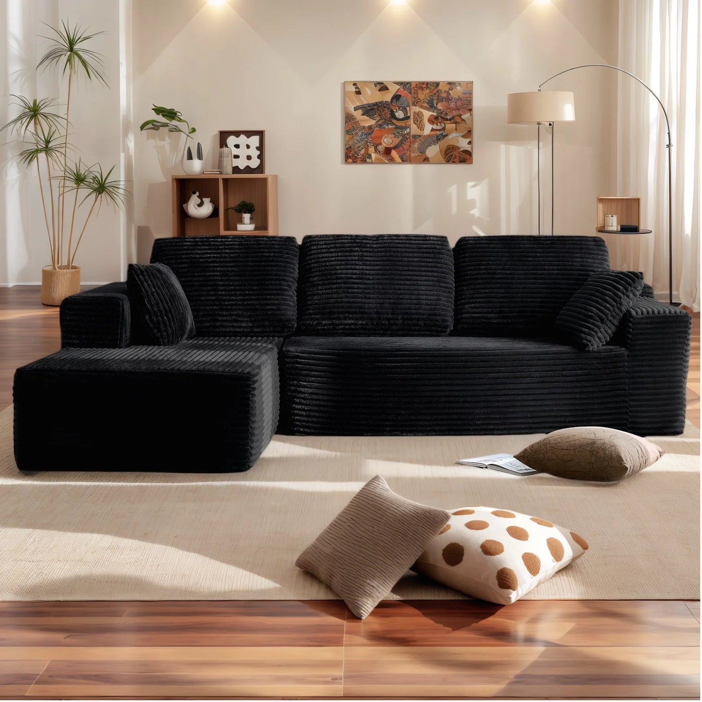 Sectional Sofa | L-Shaped With Chaise | No Assembly Required | 2000-2400mm Width