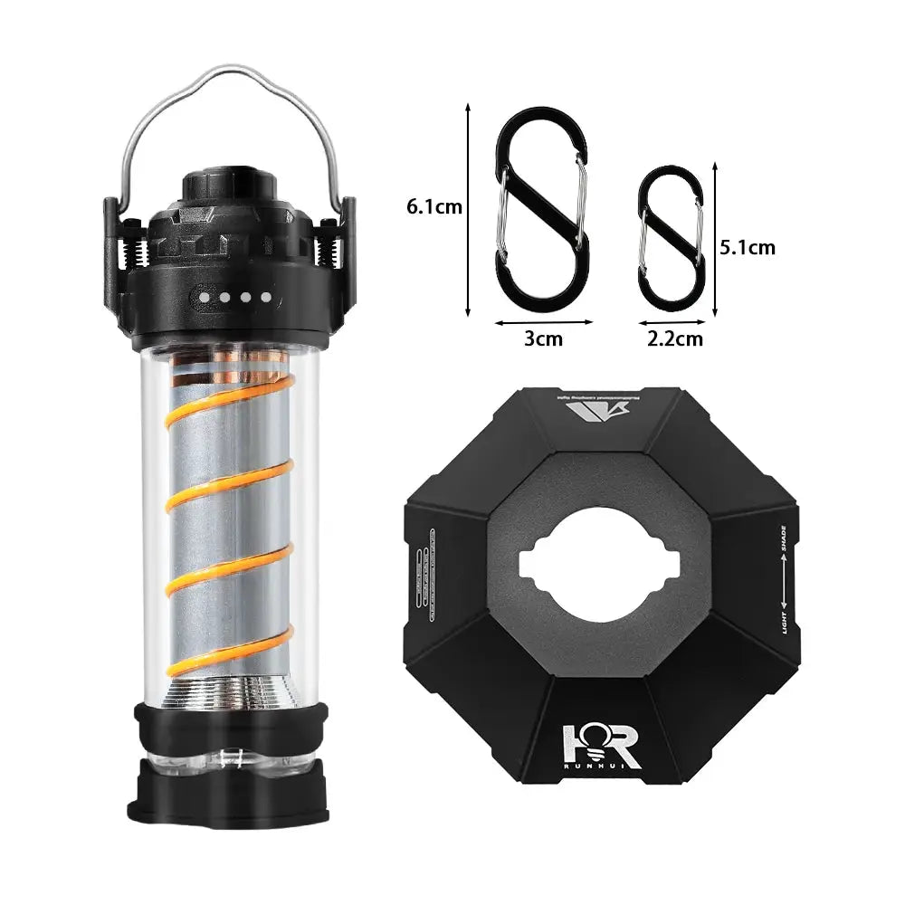 LED Camping Lantern | 5 Lighting Modes | USB Rechargeable | Black Khaki Green
