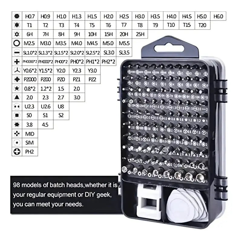 115 in 1 Precision Screwdriver Set, Electronics Repair Tool Kit for PC, Laptop, Cellphone, Watch, PS4, Vive VR, Toy, Eyeglass from PriceLows™