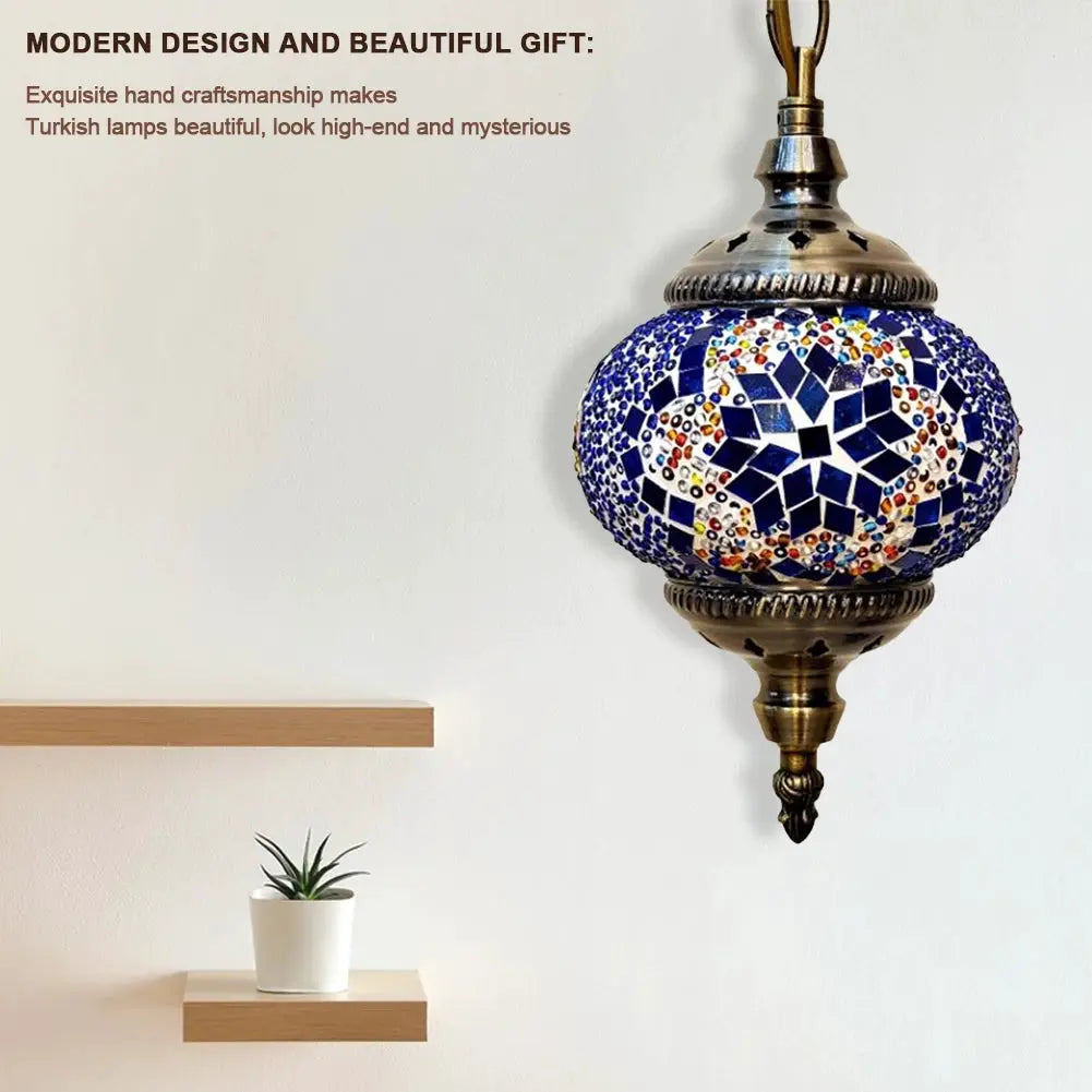 Mosaic Pendant Light Turkish Moroccan Mosaic Hanging Ceiling Lamp E27 Restaurant Club Single Head Chandelier for Bar Home Hotel from PriceLows™