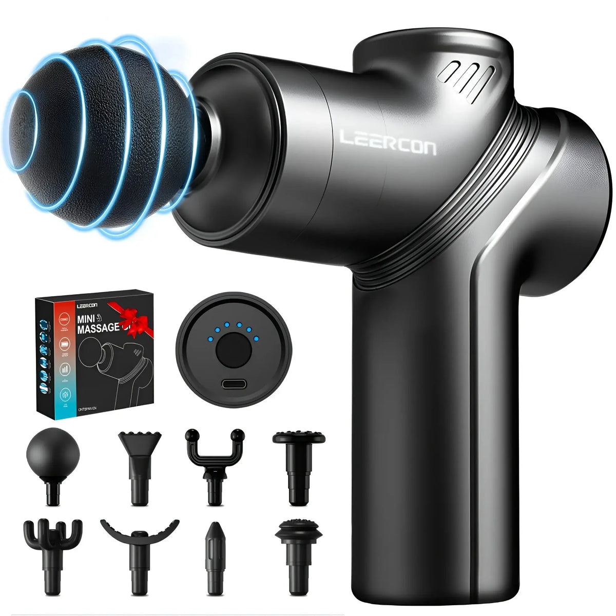 Mini Massage Gun | Brushless Motor | 4 Interchangeable Heads