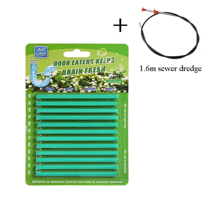 Drain Cleaner Sticks | Effective Clog Removal | Odor Neutralizer | 12 Count