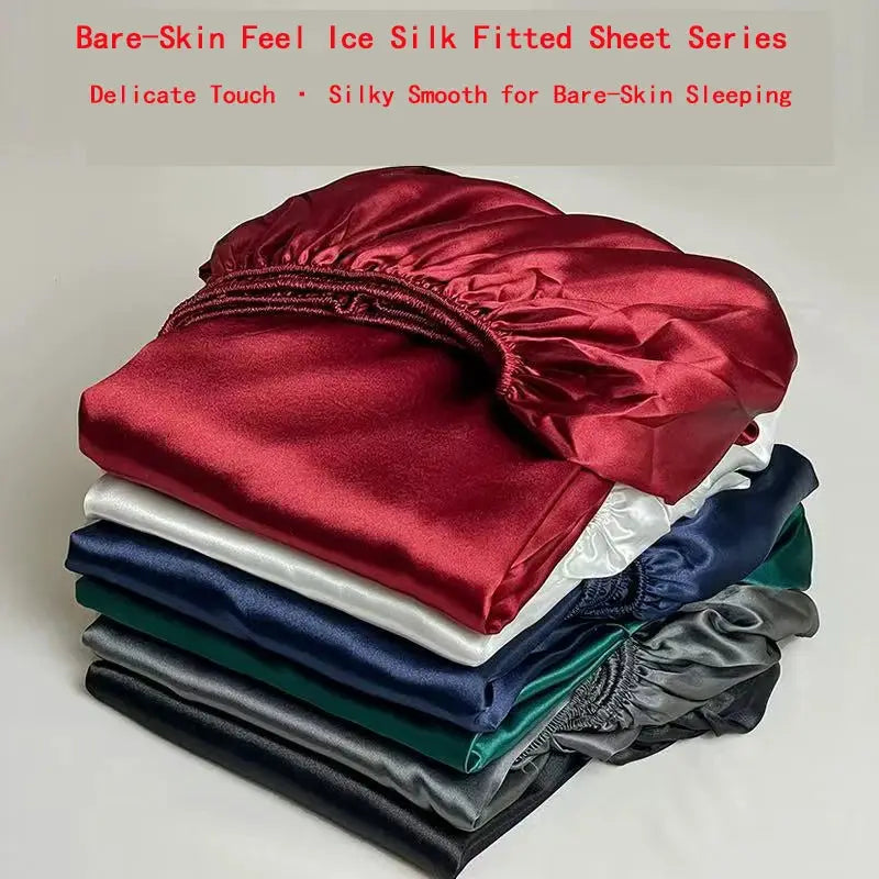 Satin Fitted Sheet | 100 Polyester | Elastic | King Queen Full